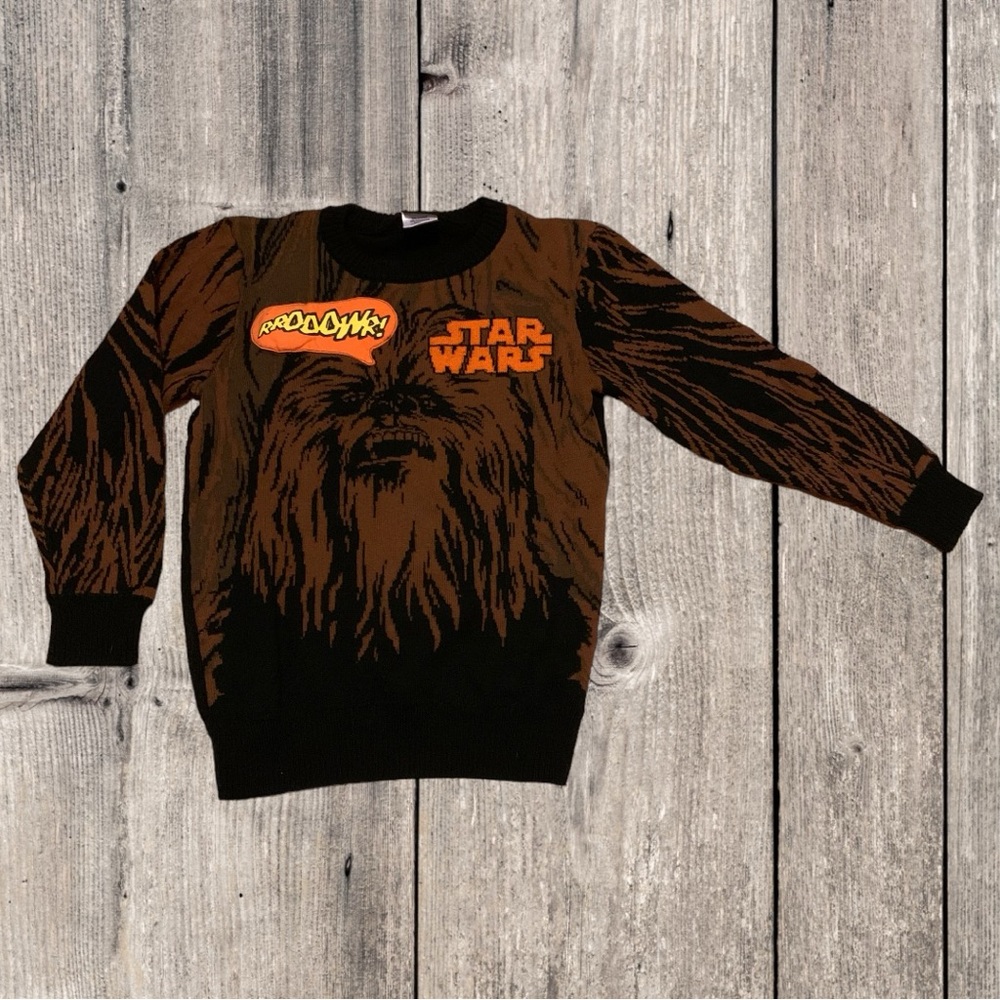 Star Wars Chewbacca Funny All Over Christmas Ugly Sweater Leia Luke Dartg Vader